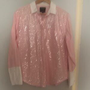 J. Crew Pink Sequin Blouse